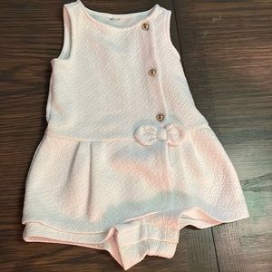Janie and Jack short white romper size 2.